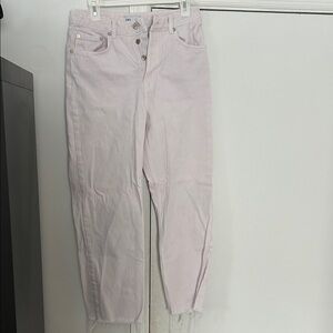 Zara Women's Light Pink Straight Leg Jeans